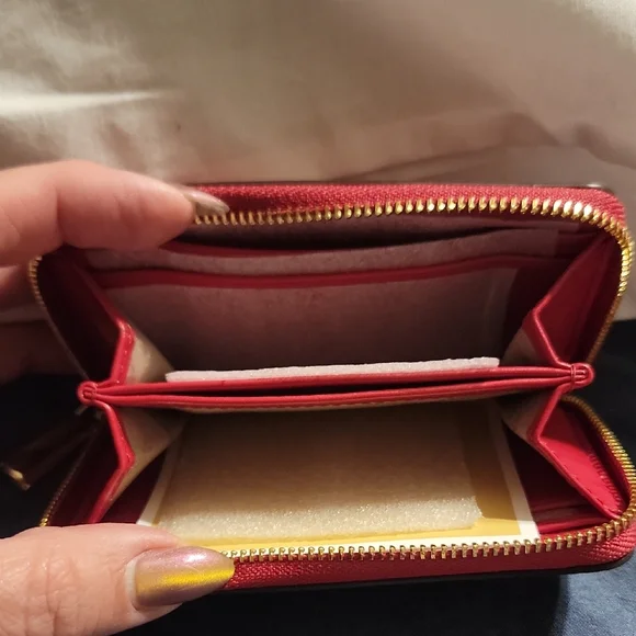 Michael Kors Cherry Red Zip Wallet - Picture 3 of 5